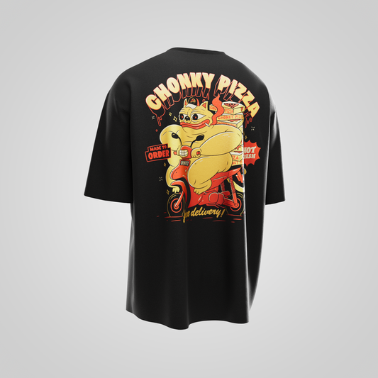 Chonky Pizza T-Shirt Black